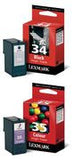 Lexmark no 34 and no 35 genuine Ink Cartridges